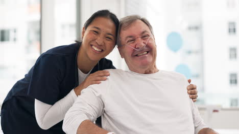 Hospital,-nurse-and-senior-man-hug-for-comfort