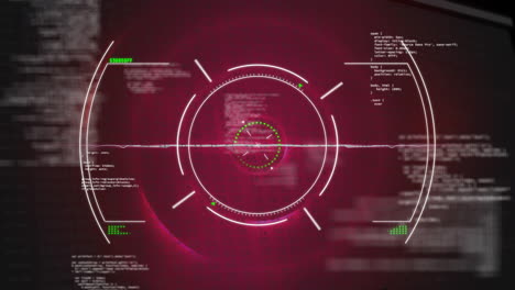 animación del escaneo del alcance y el procesamiento de datos sobre un fondo oscuro