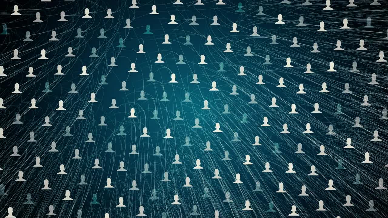 avatares conectados de hombres y mujeres