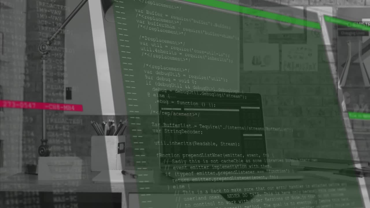 Animation of data processing over office