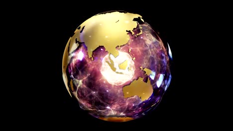 abstract stylized spinning globe of the planet. creative and technological design of planet earth. looped