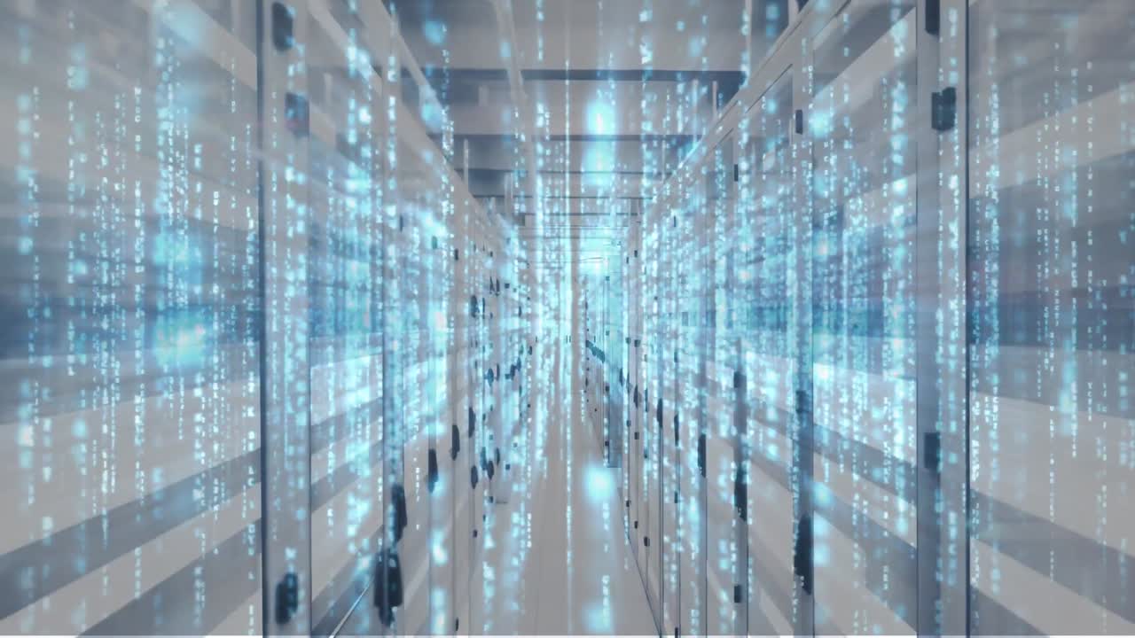 Animation of lights moving over servers