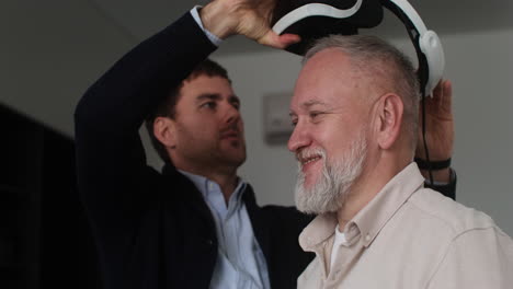 Close-up-view-of-senior-man-using-virtual-glasses