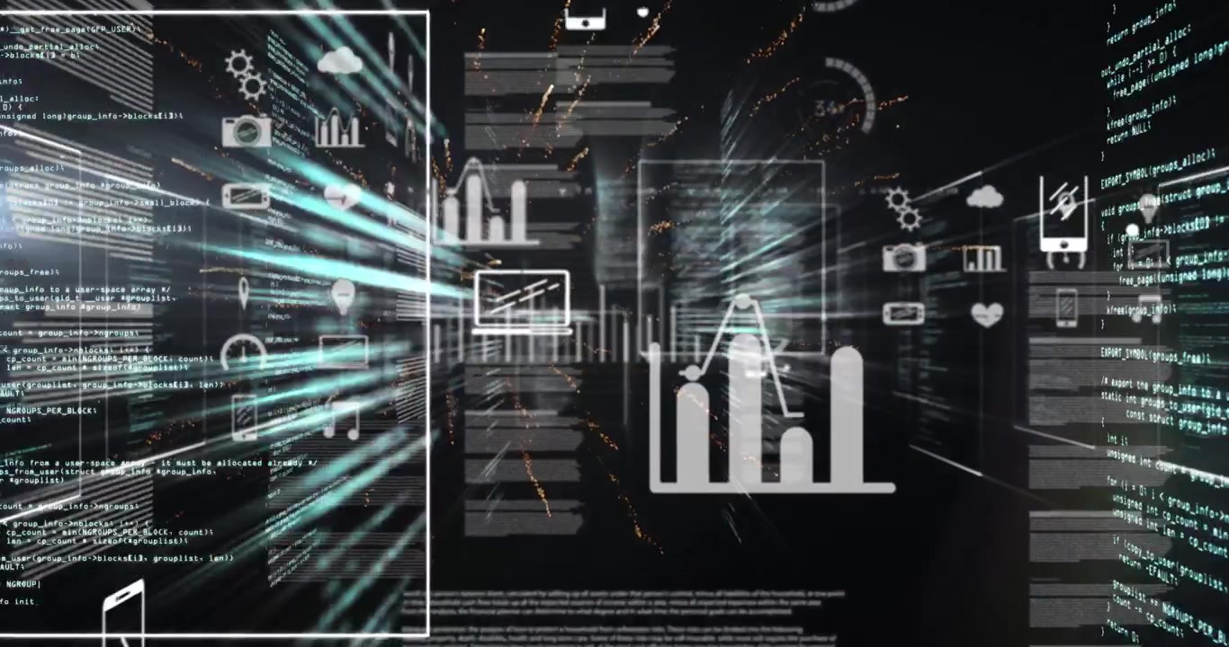 Digitale datastrømme og teknologi-interface animation