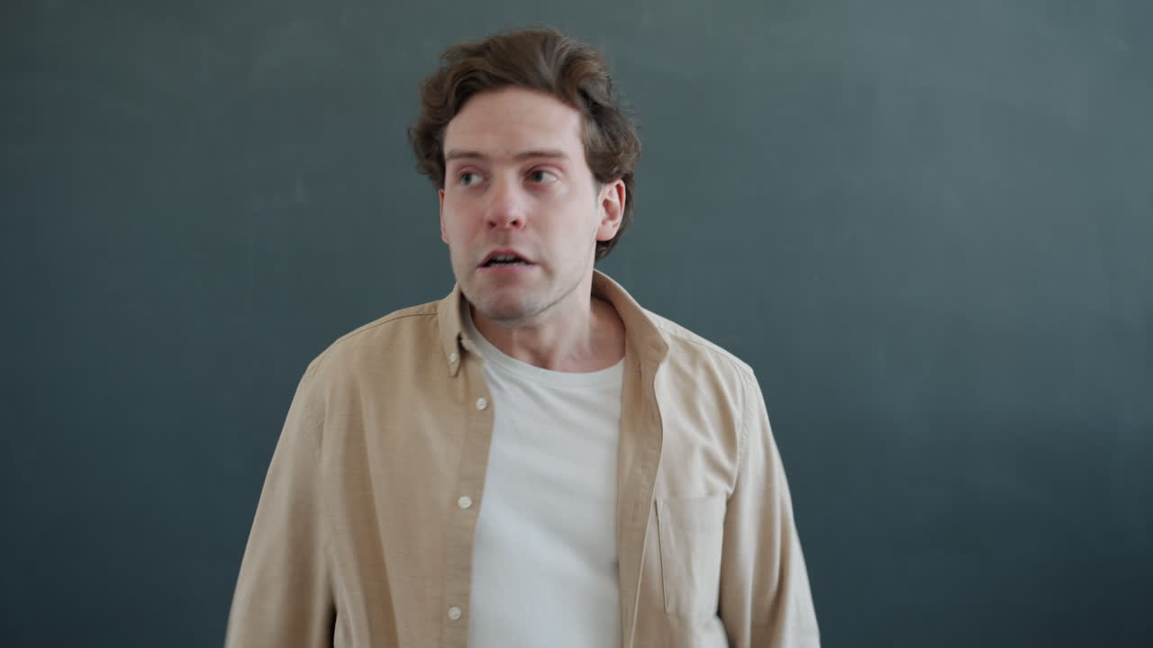 Man expressing strong emotions