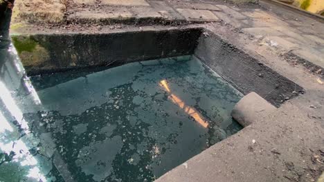 chemical waste water on the drain