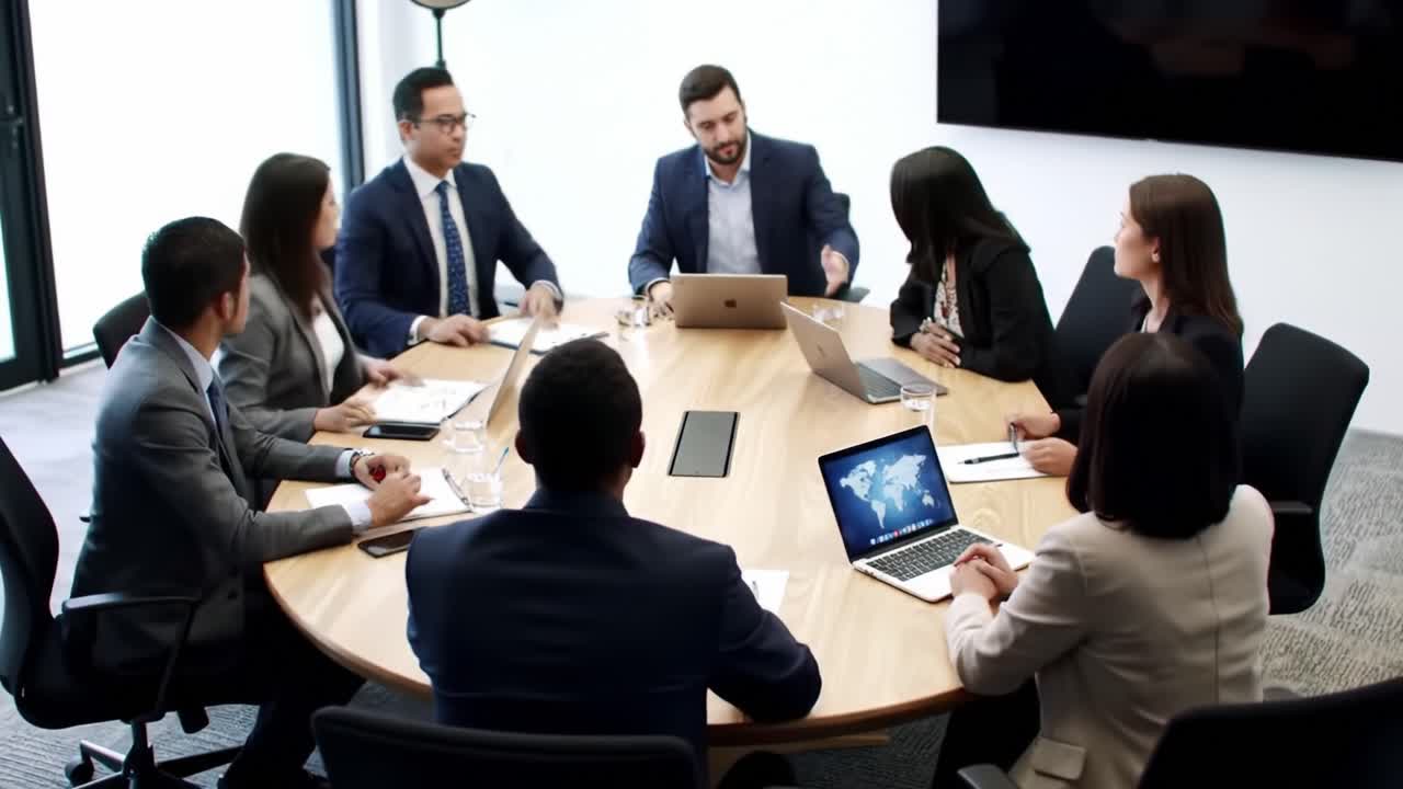 회의실에서 비즈니스 회의