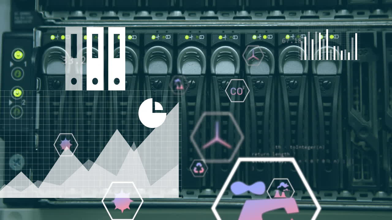 Animation of digital data processing over computer servers