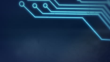 animación de la red de conexiones a través de una placa de circuitos informáticos