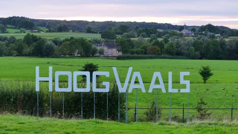 Netherlands-countryside-background,-information-graphics-foreground