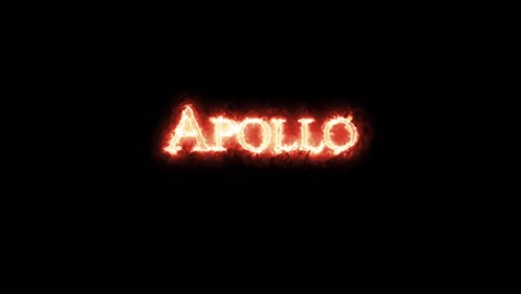 apollo written with fire. loop