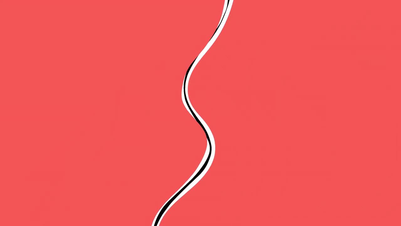 Abstrakte Bewegtgrafik mit wellenförmigen roten und weißen Formen