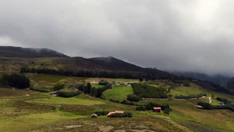 rugged landscape of the green hills near cumbe mayo in cajamarca city, peru