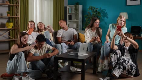 Teenagers Socializing and Using Smartphones