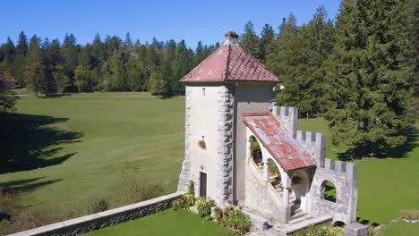 view of remains of medieval hunting lodge in masun