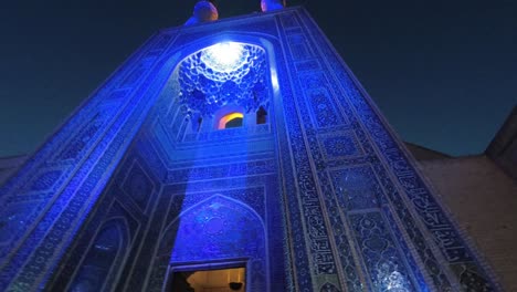 portal of jame (or friday) mosque at night, yazd