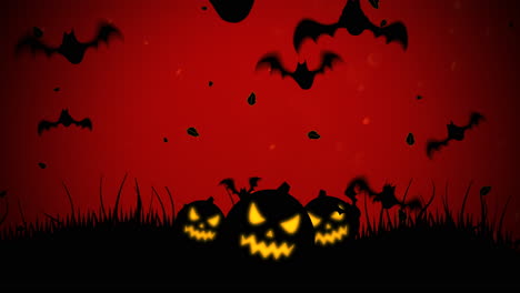 Halloween-Hintergrundanimation-Mit-Fledermäusen-Und-Kürbissen-3
