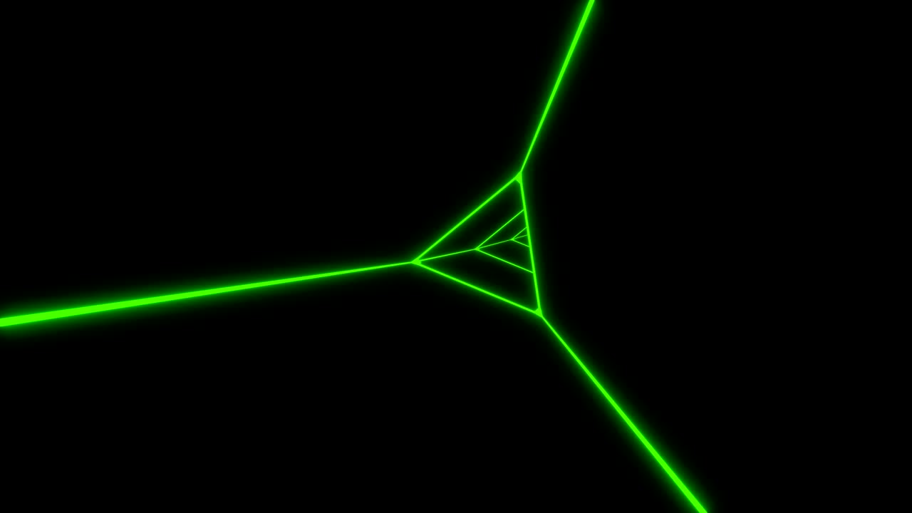 Triangular neon tunnel Modern design able to loop seamless 4k