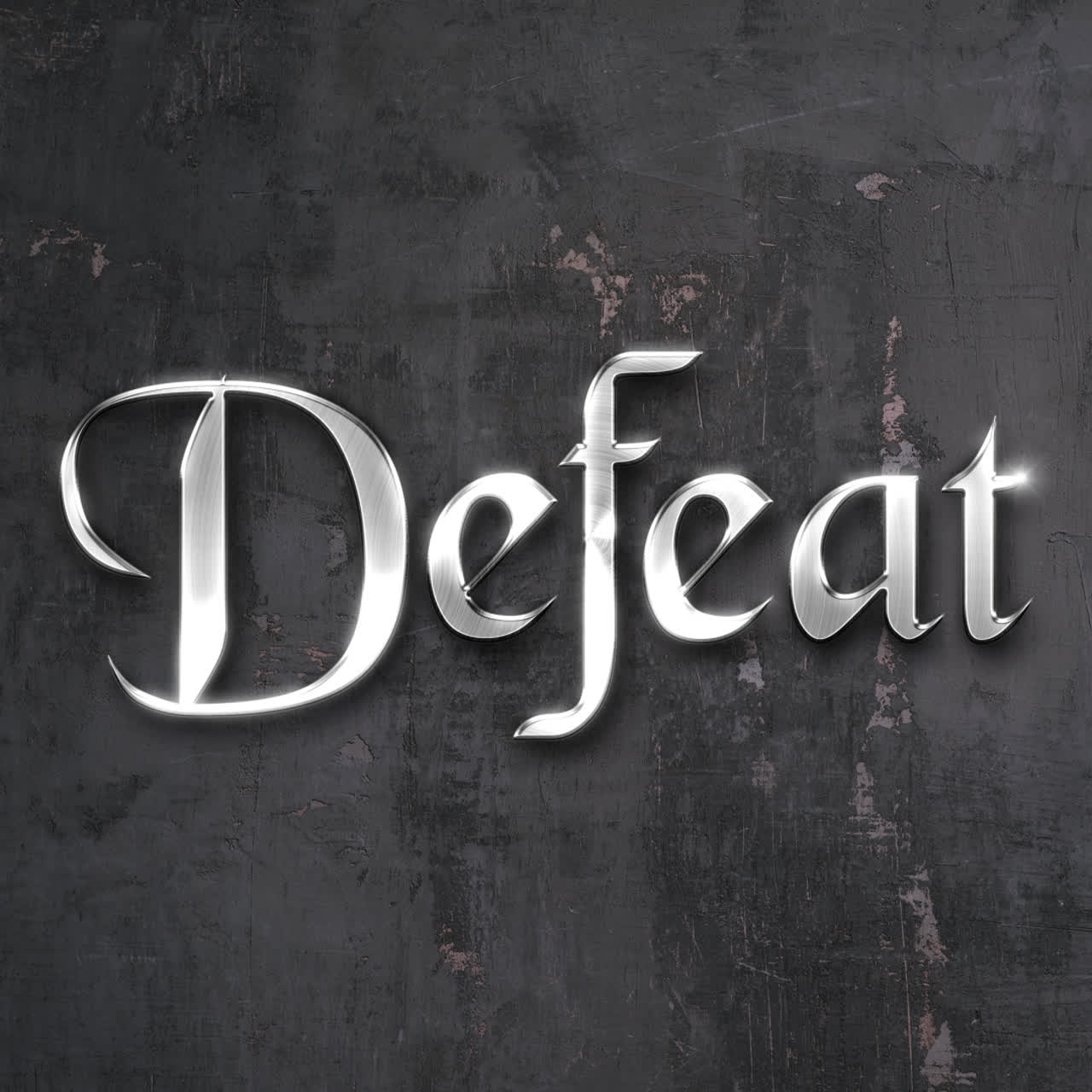 Defeat Text on Dark Background