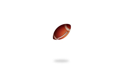 a rugby ball spins and moves across a white background, creating a dynamic and energetic visual experience