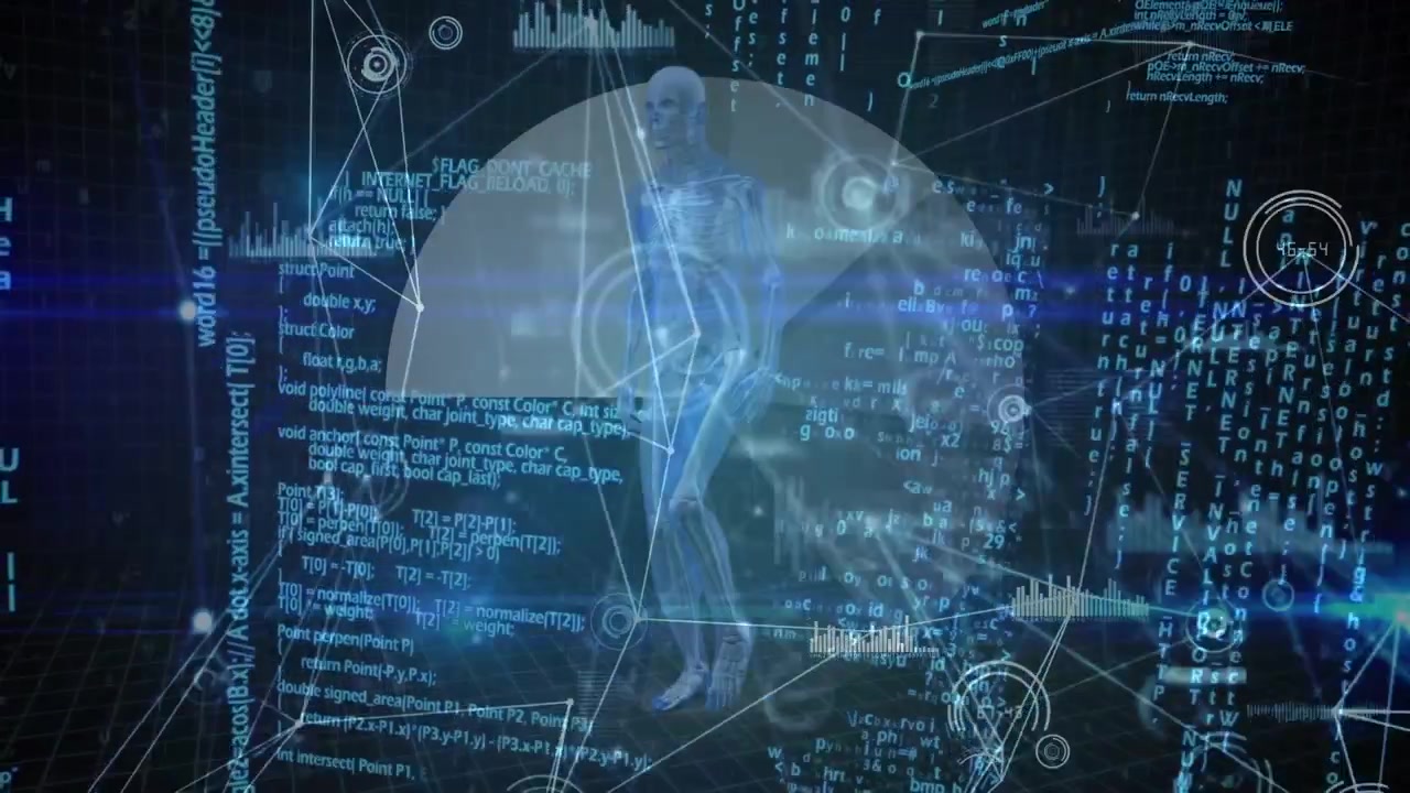 Animation of globe of network of connections over data processing