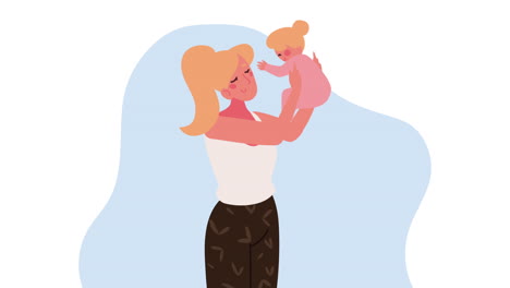 mother holding her baby girl