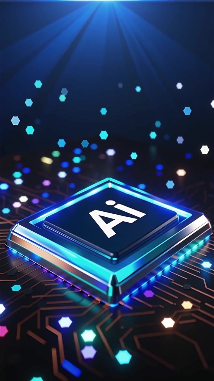 Futuristic AI Chip Motherboard Technology Background
