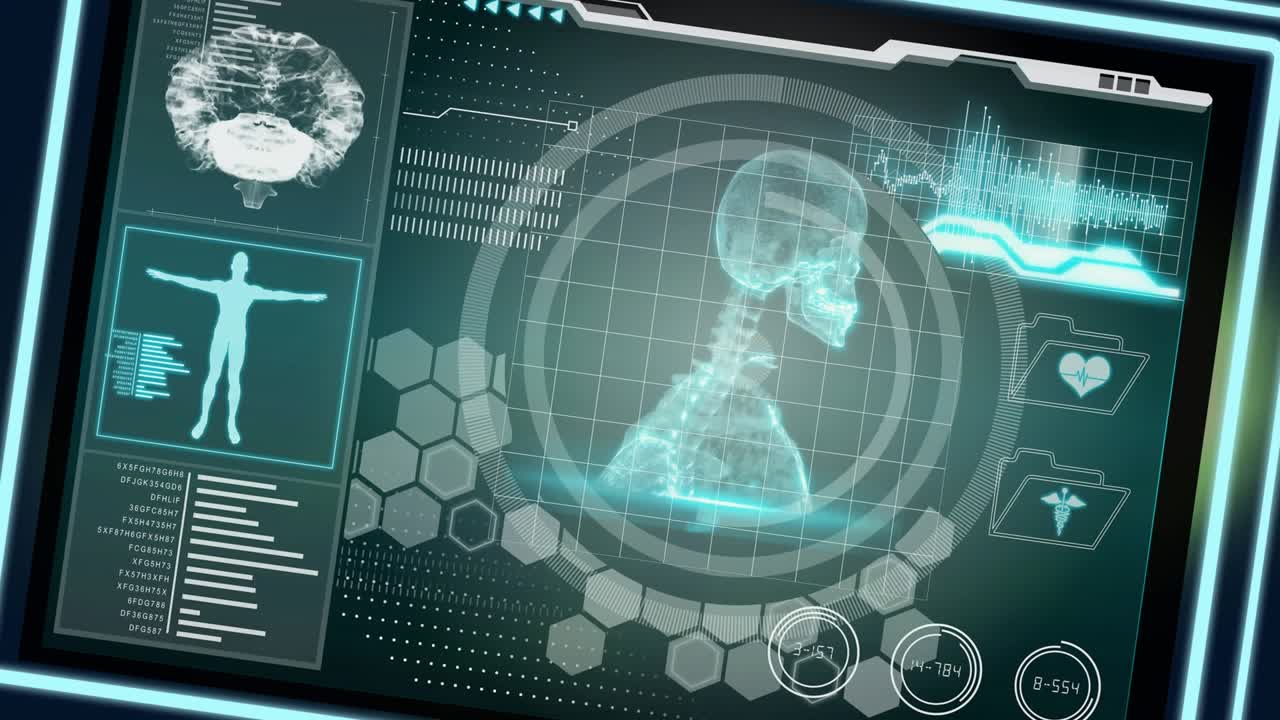 Animation of text with globe and network of connections