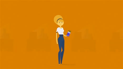 mujer con una barra de chocolate
