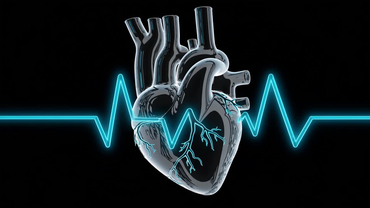 ecg와 함께 인간의 심장의 3d 모델
