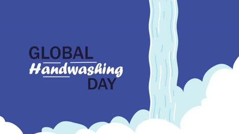 global handwashing day lettering with water