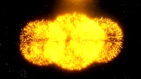 Black Friday Text on Firework Display Explosion Particles.