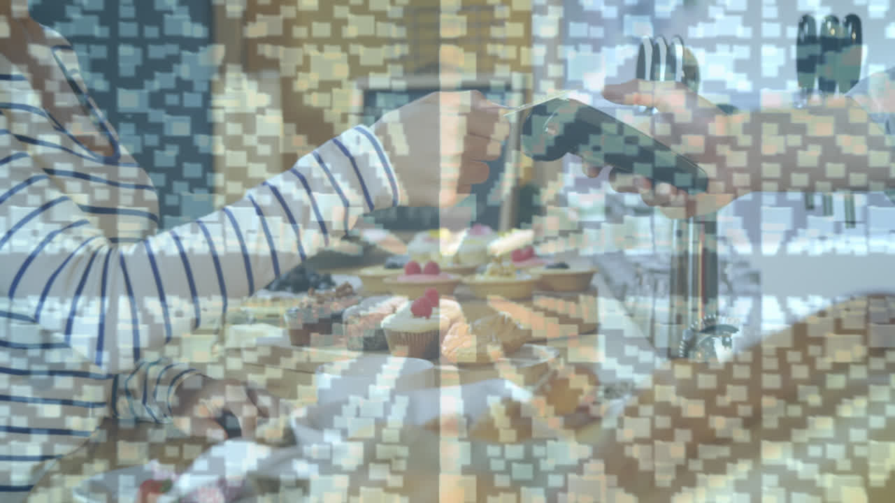 결제 터미널을 사용하는 사람들에 대한 네트워크 보안  ⁇ 락의 애니메이션