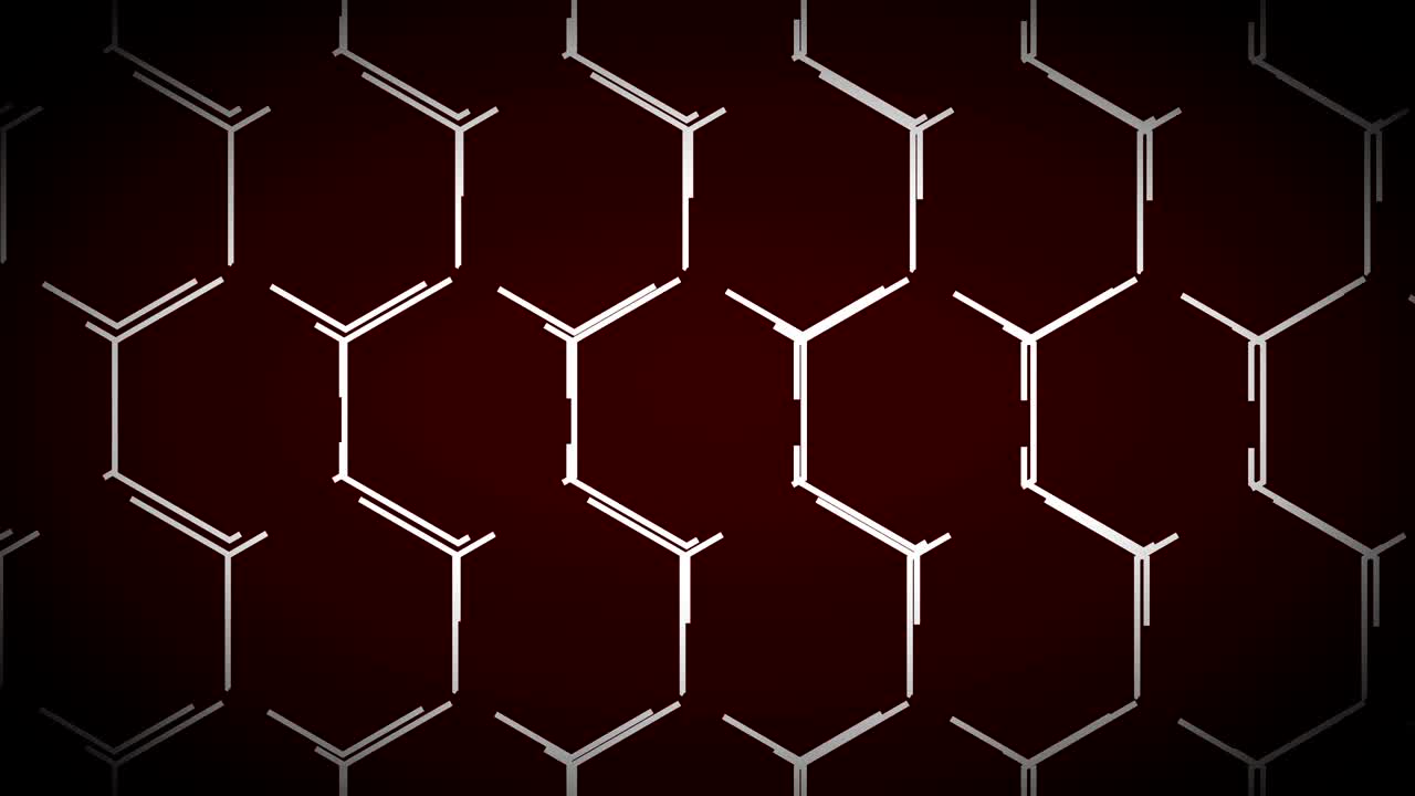 애니메이션 기술 공상 과학 육각형 배경 루프 빨간색