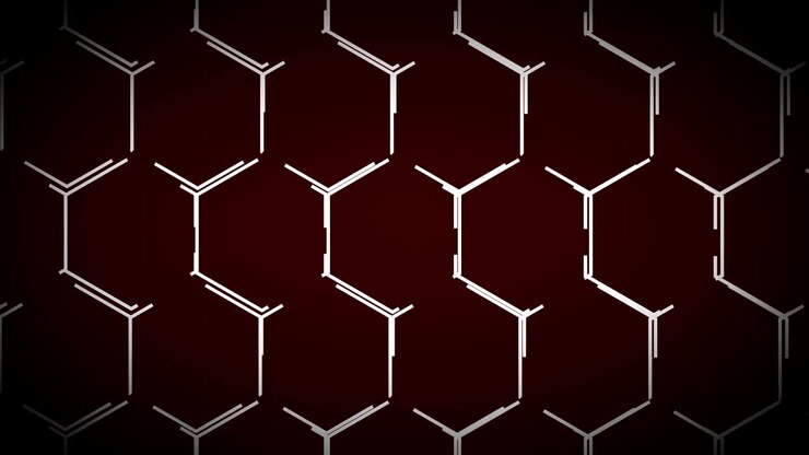 animierte technologische science-fiction sechseckige hintergrundschleife rot