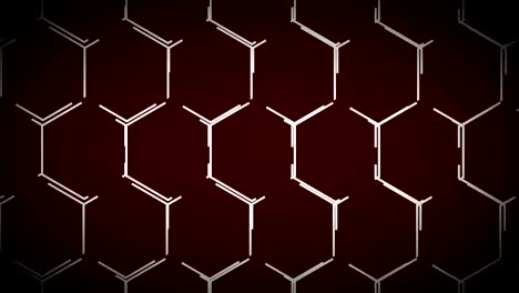 animated technological sci-fi hexagon background loop red