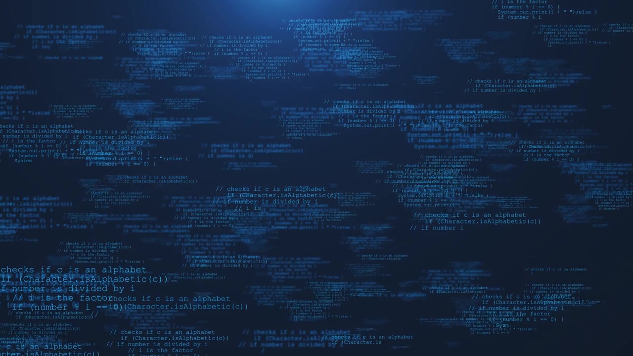 Programming code running computer screen terminal developing programming and coding technologies