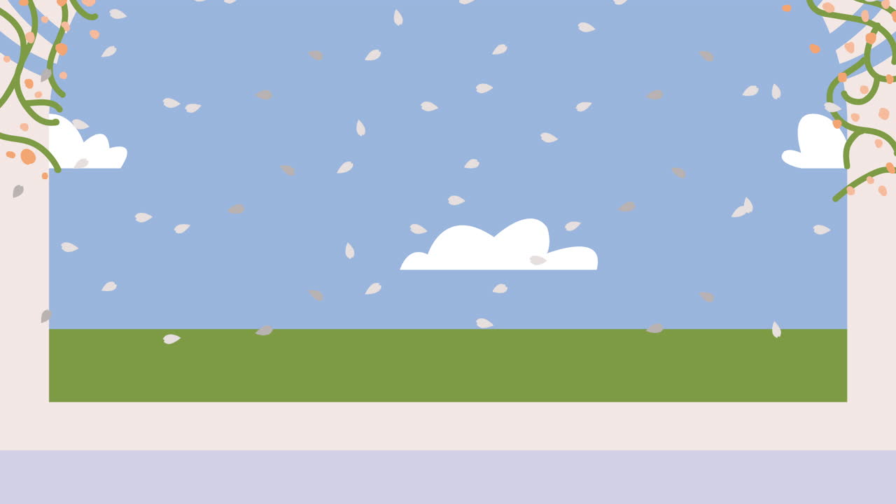 simple escena de la naturaleza con nubes y hierba