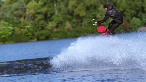 man falling down in water