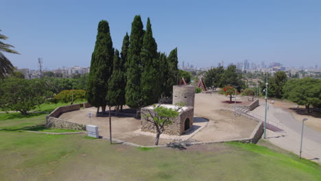 the pillbox on a-rish hill, during the british mandatory, holon - parallax shot