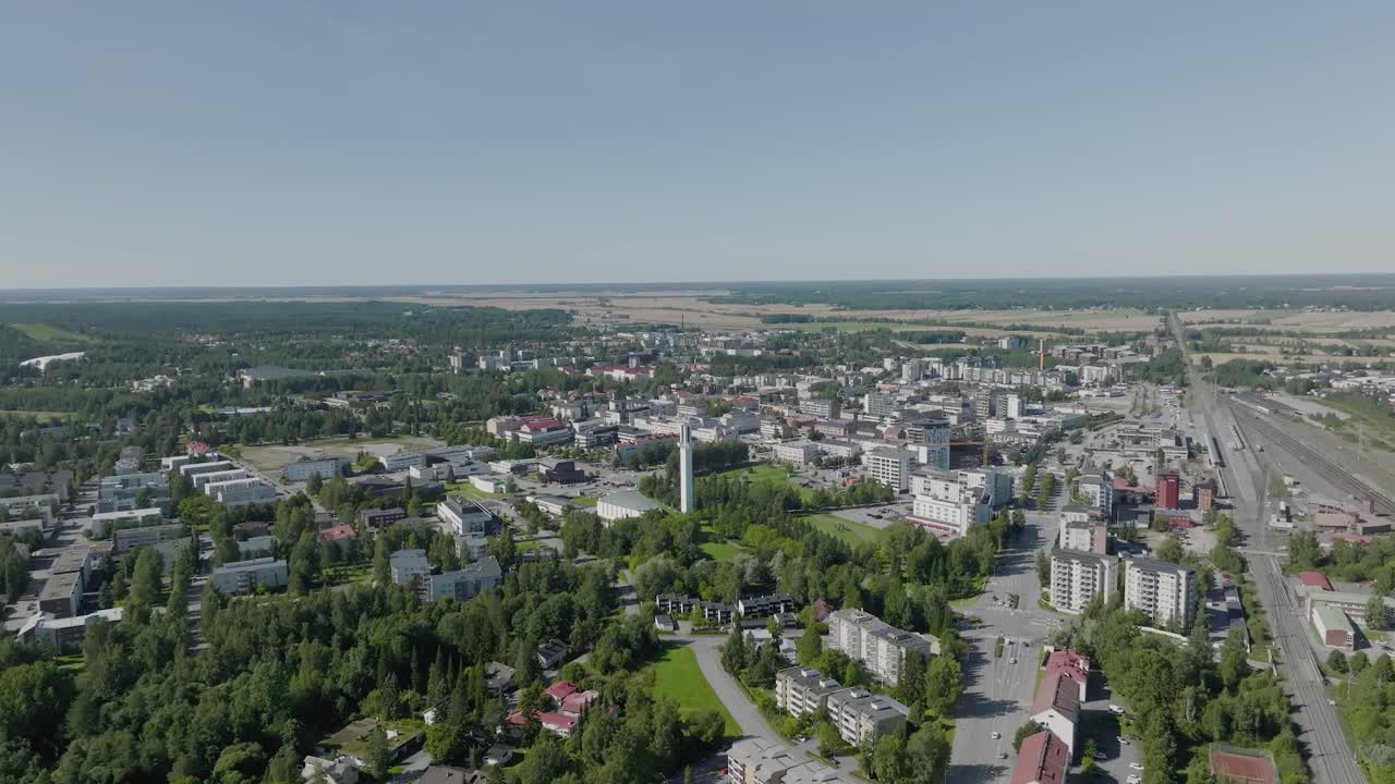 핀란드 의 작은 도시 의 공중 촬영