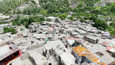 hunza valley town from altit fort, pakistan