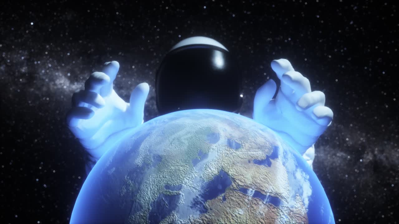 지구를 보호하는 우주 비행사