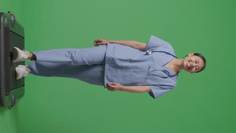 doctor on treadmill - green screen