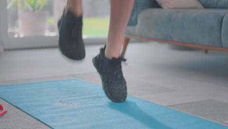 man doing jumping exercise