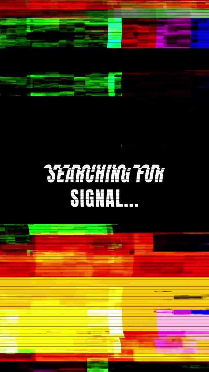 Digital Glitch Effect with Searching for Signal Text Overlay