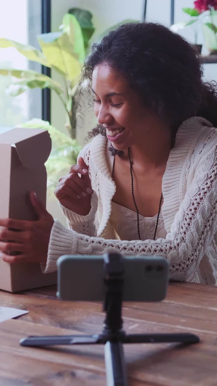 Unboxing a surprise package at home during a sunny afternoon