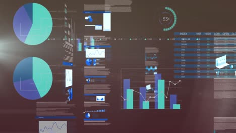 Animation-Der-Statistischen-Datenverarbeitung-Und-Lichtfleck-Vor-Grauem-Hintergrund