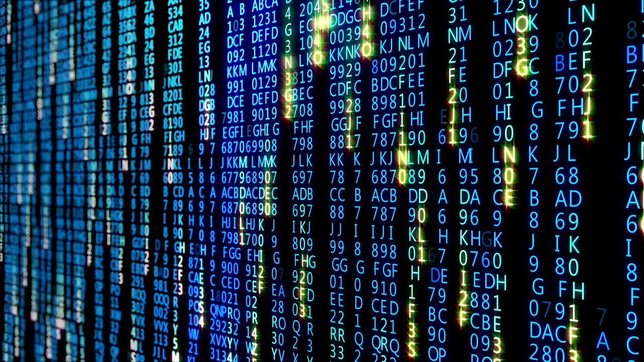 The abstract matrix code is moved in the virtual space. Loopable