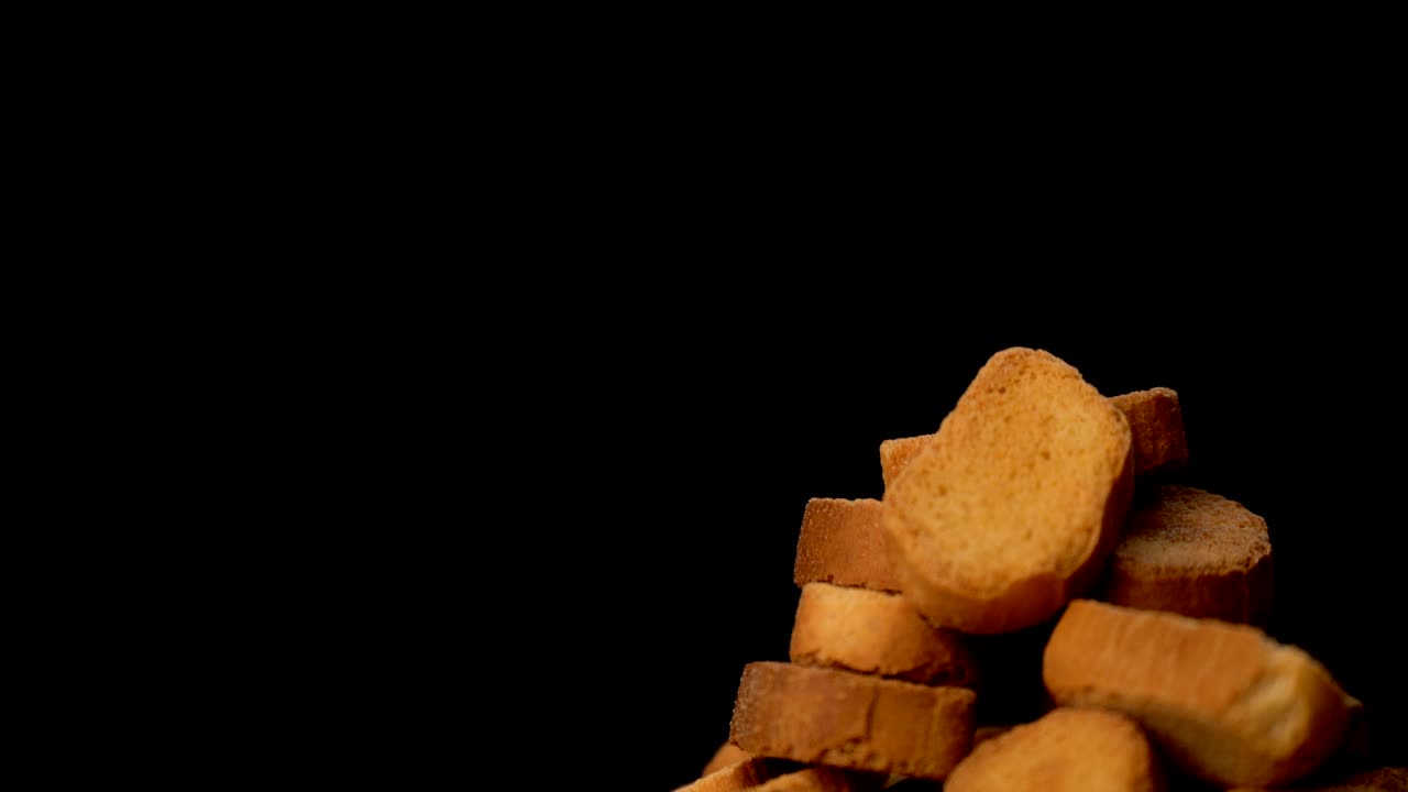 Footage crispy rusk rotate background